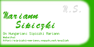 mariann sipiczki business card